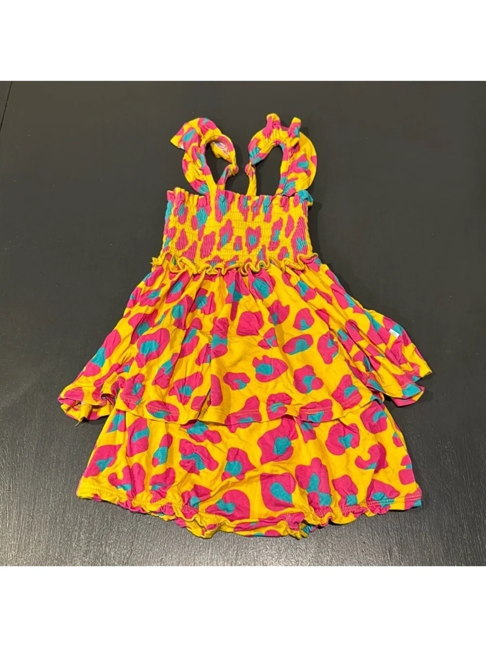 Posh Peanut Amari Smocked Babydoll Bummie Set - 2T tank Leopard